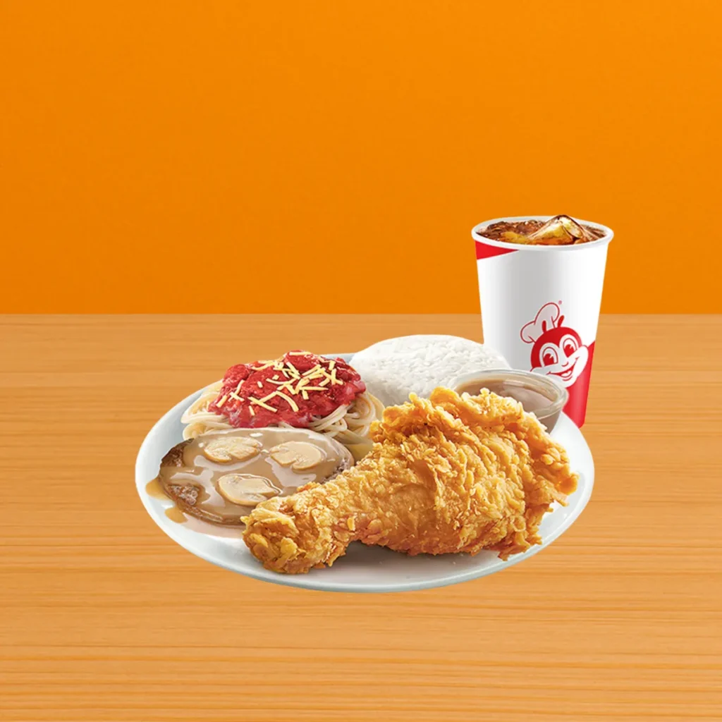 Jollibee Super Meal Menu & Prices in the Philippines (2025) – Best Combos & What’s Inside: 7 1 pc. Chickenjoy Burger Steak Half Jolly Spaghetti Super Meal w Drink