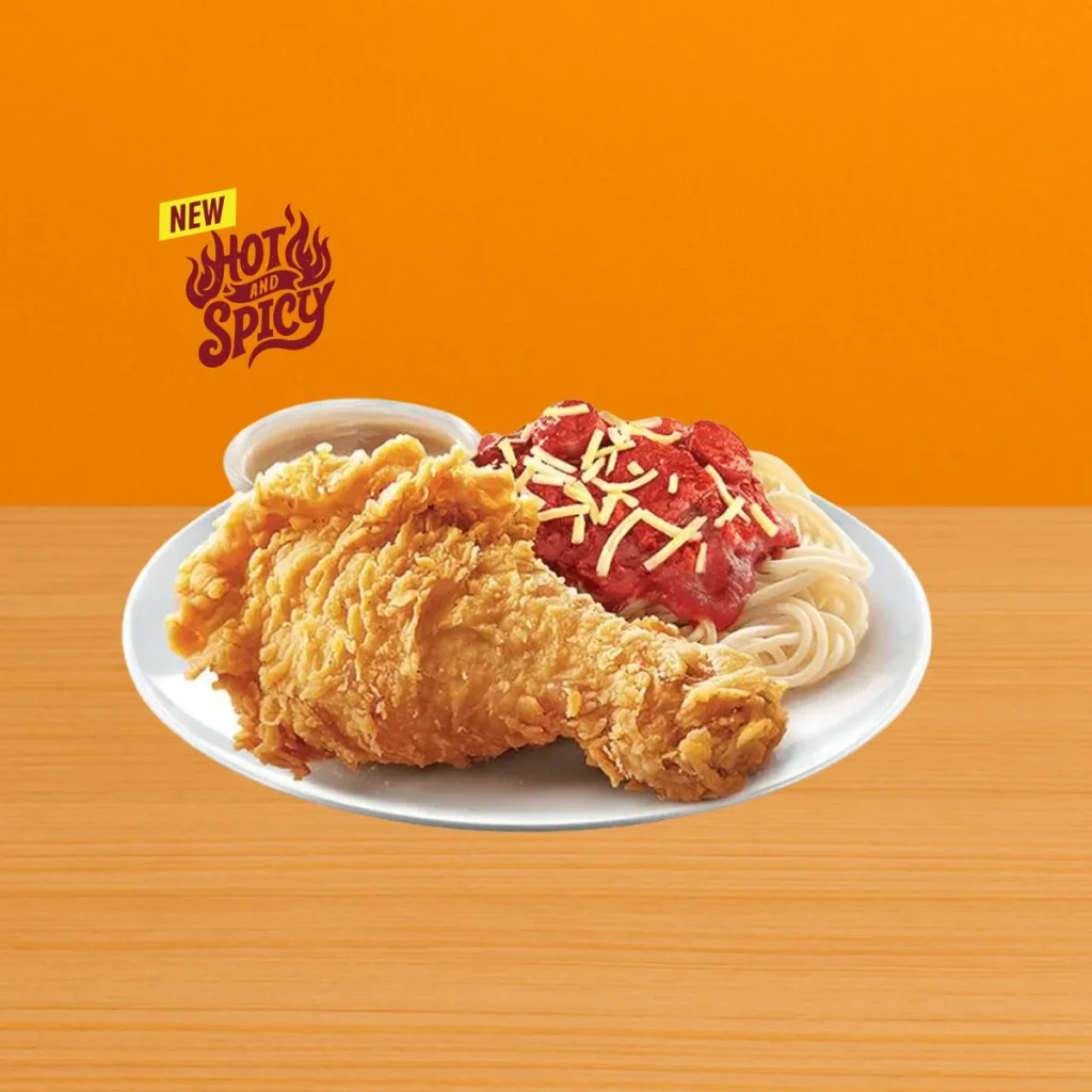 Jollibee Menu Price List Philippines 2025 – Updated Meals & Prices 53 1 pc. Chickenjoy New Spicy w Jolly Spaghetti Solo