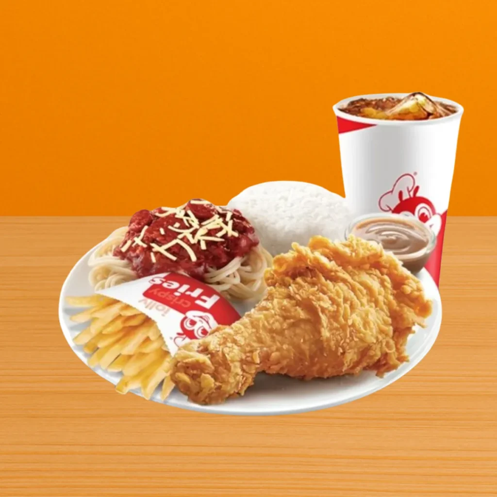 Jollibee Super Meal Menu & Prices in the Philippines (2025) – Best Combos & What’s Inside: 6 1 pc. Chickenjoy Regular Fries Half Jolly Spaghetti Super Meal w Drink