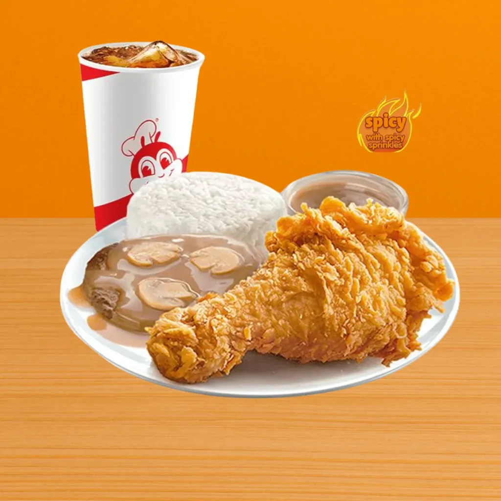Jollibee Menu Price List Philippines 2025 – Updated Meals & Prices 47 1 pc. Chickenjoy Spicy w Burger Steak w Drink