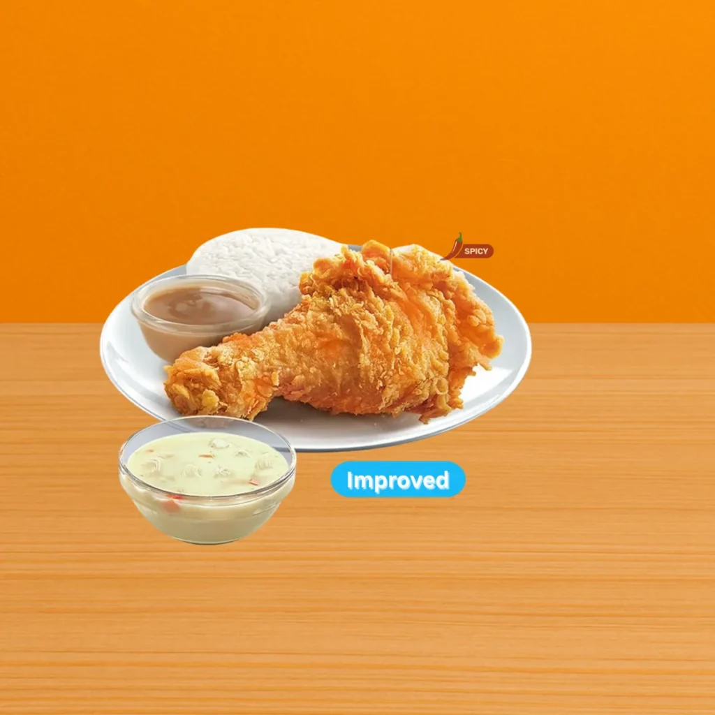 Jollibee Menu Price List Philippines 2025 – Updated Meals & Prices 65 1 pc. Spicy Chickenjoy w Chicken Macaroni Soup