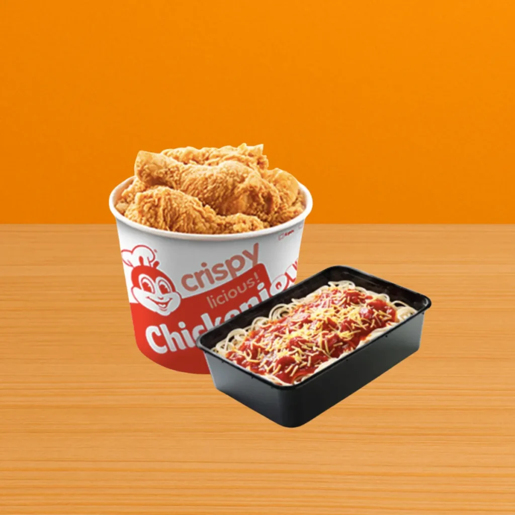 6 pc. Chickenjoy Bucket w Jolly Spaghetti Family Pan 1