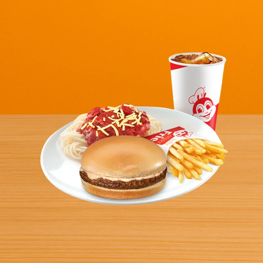 Yumburger Half Jolly Spaghetti Reg. Fries Super Meal w Drink