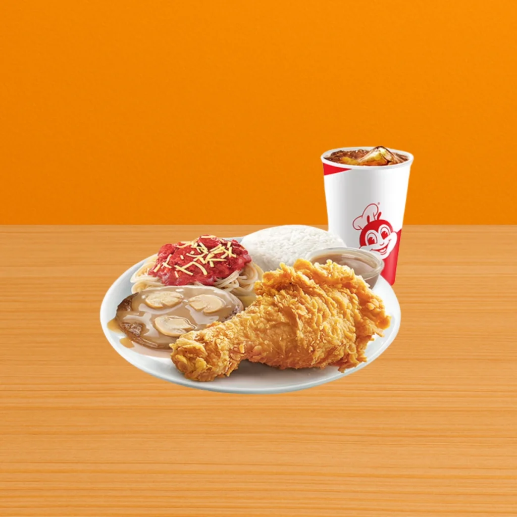 Inspect Jollibee Burger Steak Menu and updated Prices in Philippines (2025) 11 1 pc. Chickenjoy Burger Steak Half Jolly Spaghetti Super Meal w Drink