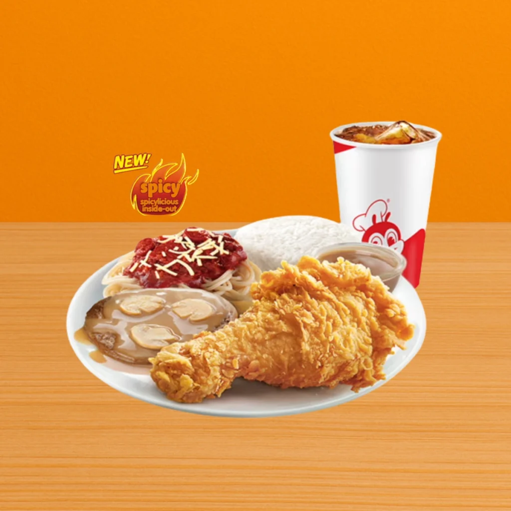 Inspect Jollibee Burger Steak Menu and updated Prices in Philippines (2025) 2 1 pc. Chickenjoy New Spicy Burger Steak Half Jolly Spaghetti Super Meal