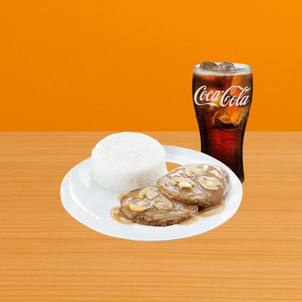 Inspect Jollibee Burger Steak Menu and updated Prices in Philippines (2025) 20 2pc Burger Steak w Coke