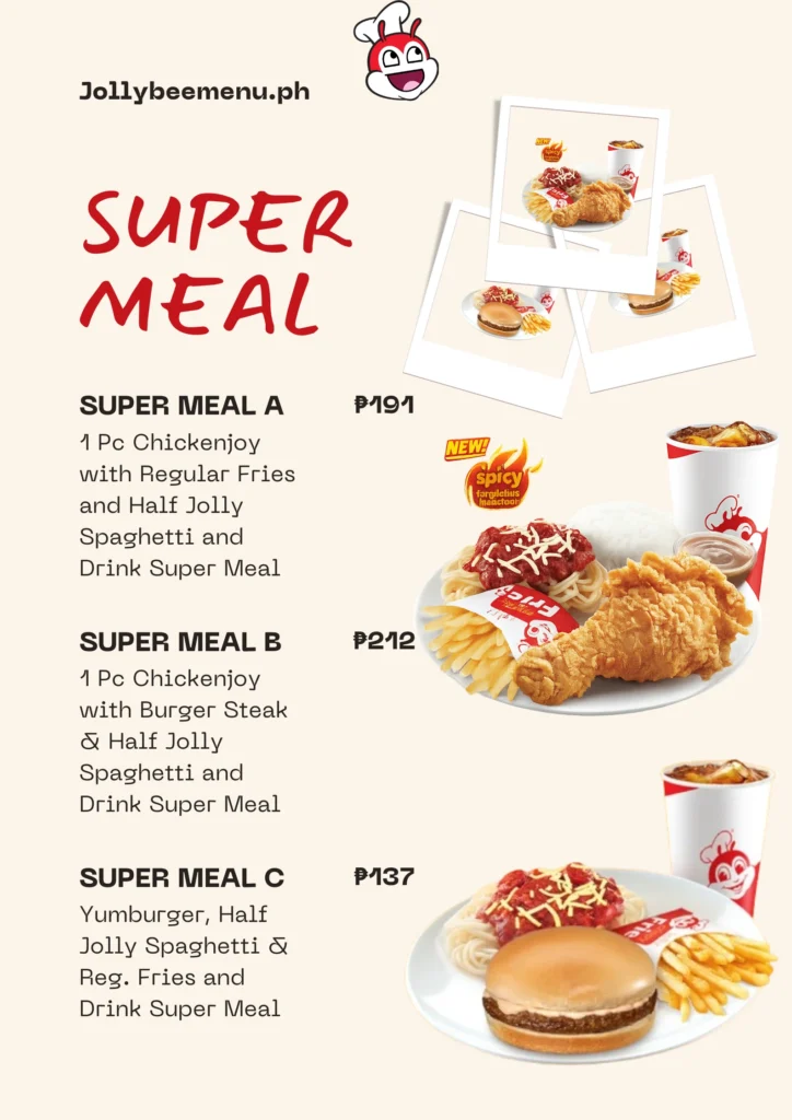 Jollibee Super Meal Menu & Prices in the Philippines (2025) – Best Combos & What’s Inside: 9 Jollibee_Supermeal_Menucard