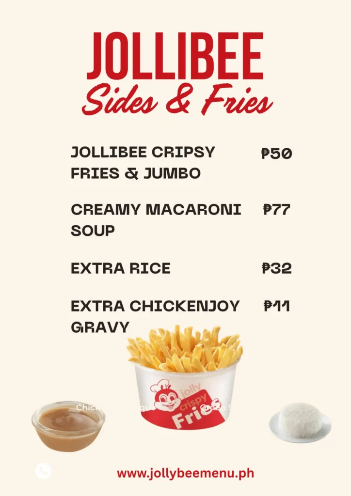 Jollibee Sides & Fries Menu Philippines 2025 – Full Price List 10 Jollibee Sides and Fries Menu Card