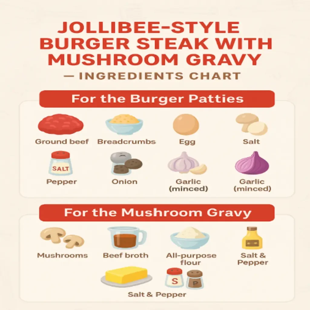 Inspect Jollibee Burger Steak Menu and updated Prices in Philippines (2025) 22 Jollibee Burger Steak Ingredients
